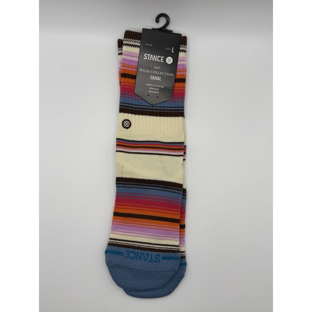 Stance Kids Wade NBA Collection Casual Crew Socks Off White Large K556A23SEI